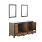 Ziva Transitional Rustic Barnwood 60" Double Vanity, Cultured Marble Top, White Square Sink and 22" Mirrors | LZV352260SNJSM22