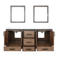 Ziva Transitional Rustic Barnwood 72" Double Vanity, Cultured Marble Top, White Square Sink and 30" Mirrors | LZV352272SNJSM30