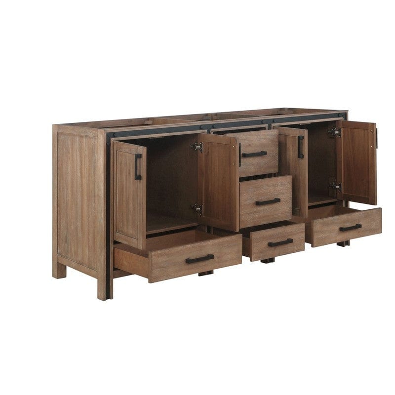 Lexora Vanities Ziva Transitional Rustic Barnwood 72" Vanity Cabinet Only | LZV352272SN00000