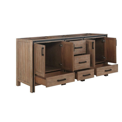 Lexora Vanities Ziva Transitional Rustic Barnwood 72" Vanity Cabinet Only | LZV352272SN00000