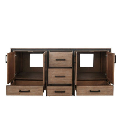 Lexora Vanities Ziva Transitional Rustic Barnwood 72" Vanity Cabinet Only | LZV352272SN00000