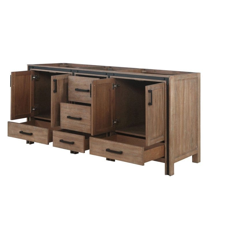 Lexora Vanities Ziva Transitional Rustic Barnwood 72" Vanity Cabinet Only | LZV352272SN00000