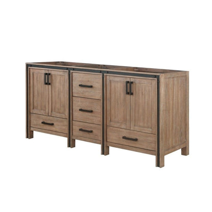 Lexora Vanities Ziva Transitional Rustic Barnwood 72" Vanity Cabinet Only | LZV352272SN00000
