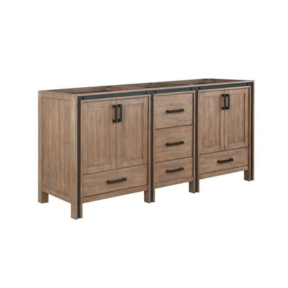Lexora Vanities Ziva Transitional Rustic Barnwood 72" Vanity Cabinet Only | LZV352272SN00000