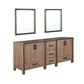 Ziva Transitional Rustic Barnwood 80" Double Vanity, no Top and 30" Mirrors | LZV352280SN00M30