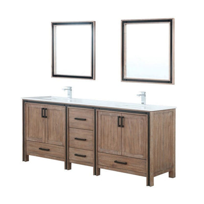 Ziva Transitional Rustic Barnwood 80" Double Vanity Set | LZV352280SNJSM30F