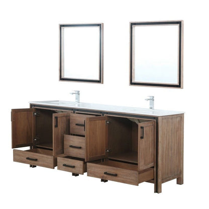 Ziva Transitional Rustic Barnwood 80" Double Vanity Set | LZV352280SNJSM30F