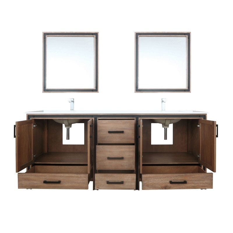 Ziva Transitional Rustic Barnwood 80" Double Vanity Set | LZV352280SNJSM30F