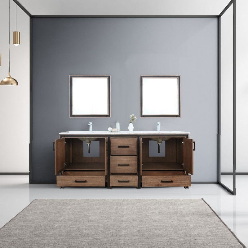 Ziva Transitional Rustic Barnwood 80" Double Vanity Set | LZV352280SNJSM30F