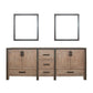 Ziva Transitional Rustic Barnwood 84" Double Vanity, no Top and 34" Mirrors | LZV352284SN00M34