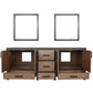 Ziva Transitional Rustic Barnwood 84" Double Vanity, no Top and 34" Mirrors | LZV352284SN00M34