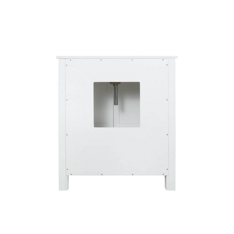 Ziva Transitional White 30" Single Vanity, Cultured Marble Top, White Square Sink and 28" Mirror | LZV352230SAJSM28