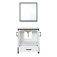 Ziva Transitional White 30" Single Vanity, Cultured Marble Top, White Square Sink and 28" Mirror | LZV352230SAJSM28