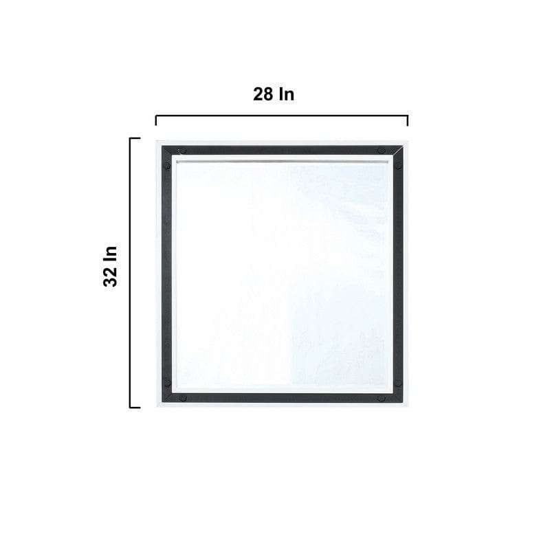 Ziva Transitional White 30" Single Vanity, no Top and 28" Mirror | LZV352230SA00M28