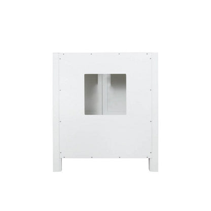 Ziva Transitional White 30" Single Vanity, no Top and 28" Mirror | LZV352230SA00M28