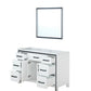 Ziva Transitional White 48" Single Vanity, Cultured Marble Top, White Square Sink and 34" Mirror | LZV352248SAJSM34