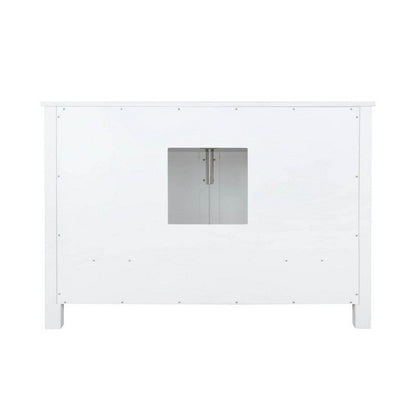 Ziva Transitional White 48" Single Vanity, Cultured Marble Top, White Square Sink and 34" Mirror | LZV352248SAJSM34