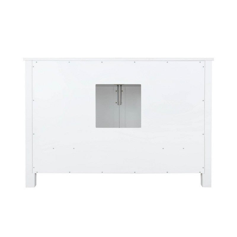 Ziva Transitional White 48" Single Vanity, Cultured Marble Top, White Square Sink and 34" Mirror | LZV352248SAJSM34
