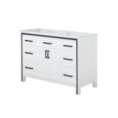 Ziva Transitional White 48" Single Vanity, Cultured Marble Top, White Square Sink | LZV352248SAJS000