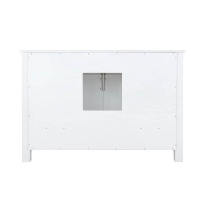 Ziva Transitional White 48" Single Vanity, Cultured Marble Top, White Square Sink | LZV352248SAJS000