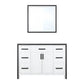 Ziva Transitional White 48" Single Vanity, no Top and 34" Mirror | LZV352248SA00M34