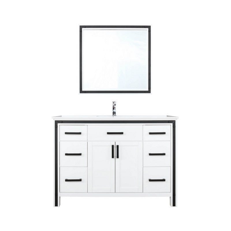 Ziva Transitional White 48" Single Vanity Set | LZV352248SAJSM34F