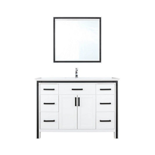 Ziva Transitional White 48" Single Vanity Set | LZV352248SAJSM34F