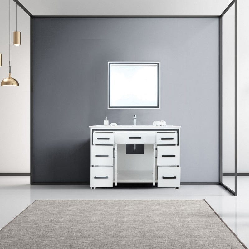 Ziva Transitional White 48" Single Vanity Set | LZV352248SAJSM34F