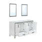 Ziva Transitional White 60" Double Vanity, Cultured Marble Top, White Square Sink and 22" Mirrors | LZV352260SAJSM22