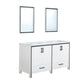 Ziva Transitional White 60" Double Vanity, Cultured Marble Top, White Square Sink and 22" Mirrors | LZV352260SAJSM22