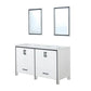 Ziva Transitional White 60" Double Vanity, Cultured Marble Top, White Square Sink and 22" Mirrors | LZV352260SAJSM22