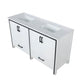 Ziva Transitional White 60" Double Vanity, Cultured Marble Top, White Square Sink | LZV352260SAJS000