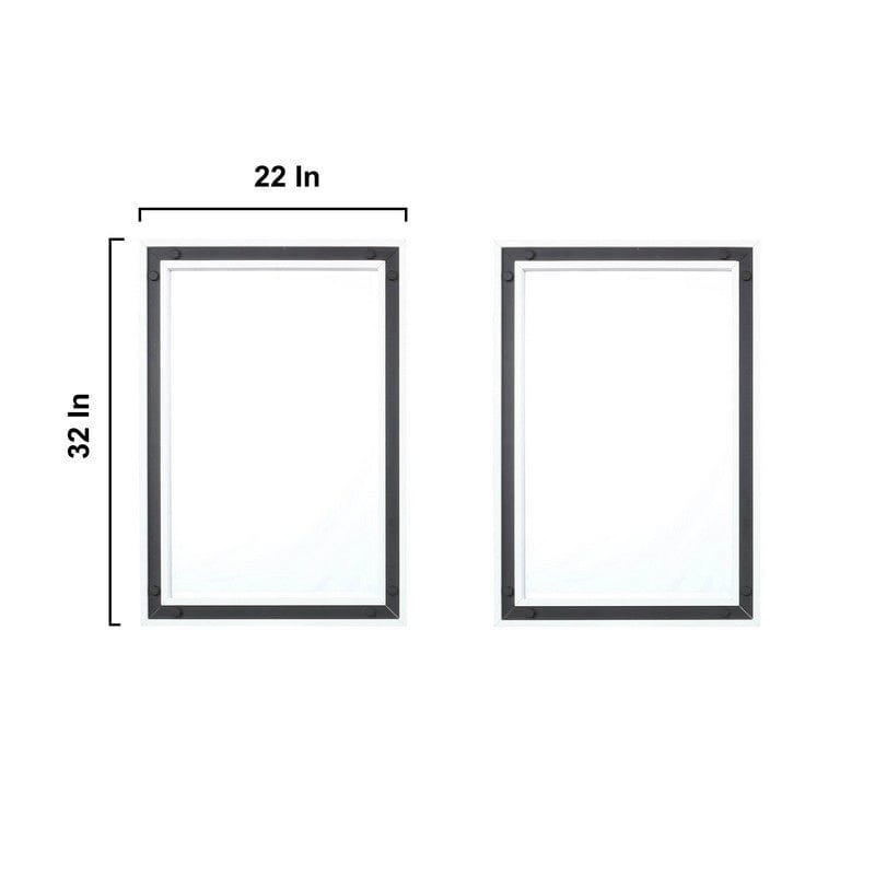 Ziva Transitional White 60" Double Vanity, no Top and 22" Mirrors | LZV352260SA00M22