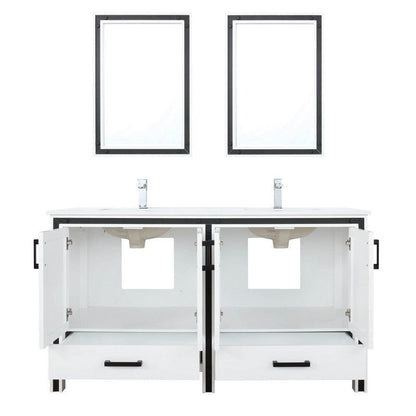 Ziva Transitional White 60" Double Vanity Set | LZV352260SAJSM22F