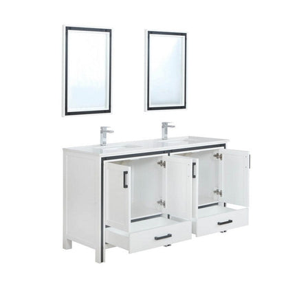 Ziva Transitional White 60" Double Vanity Set | LZV352260SAJSM22F