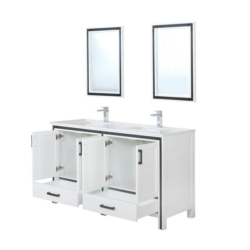 Ziva Transitional White 60" Double Vanity Set | LZV352260SAJSM22F