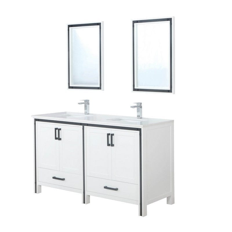 Ziva Transitional White 60" Double Vanity Set | LZV352260SAJSM22F