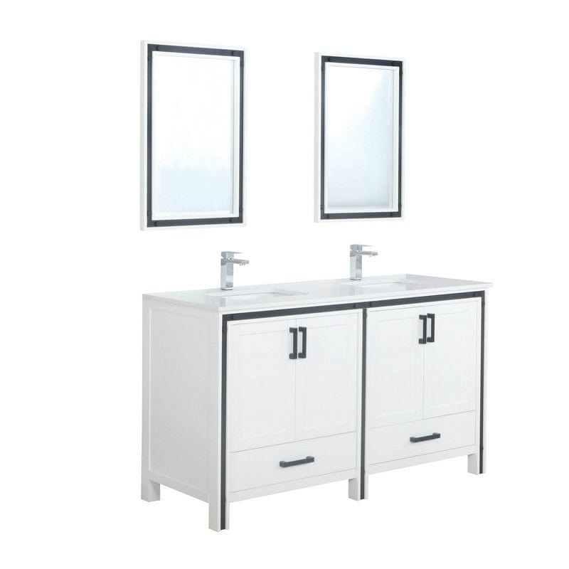 Ziva Transitional White 60" Double Vanity Set | LZV352260SAJSM22F