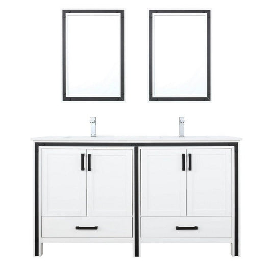 Ziva Transitional White 60" Double Vanity Set | LZV352260SAJSM22F