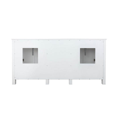 Ziva Transitional White 72" Double Vanity, Cultured Marble Top, White Square Sink and 30" Mirrors | LZV352272SAJSM30