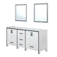 Ziva Transitional White 72" Double Vanity, Cultured Marble Top, White Square Sink and 30" Mirrors | LZV352272SAJSM30