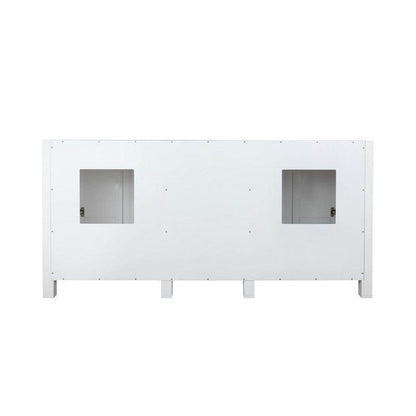 Ziva Transitional White 72" Double Vanity, no Top and 30" Mirrors | LZV352272SA00M30