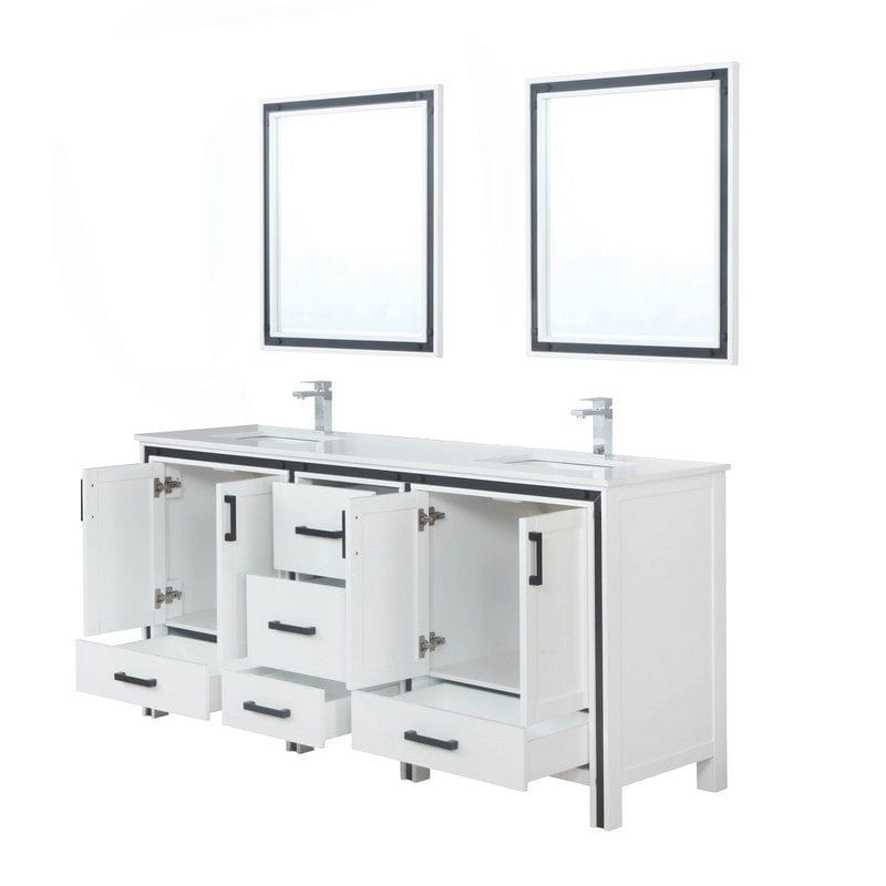 Ziva Transitional White 72" Double Vanity Set | LZV352272SAJSM30F