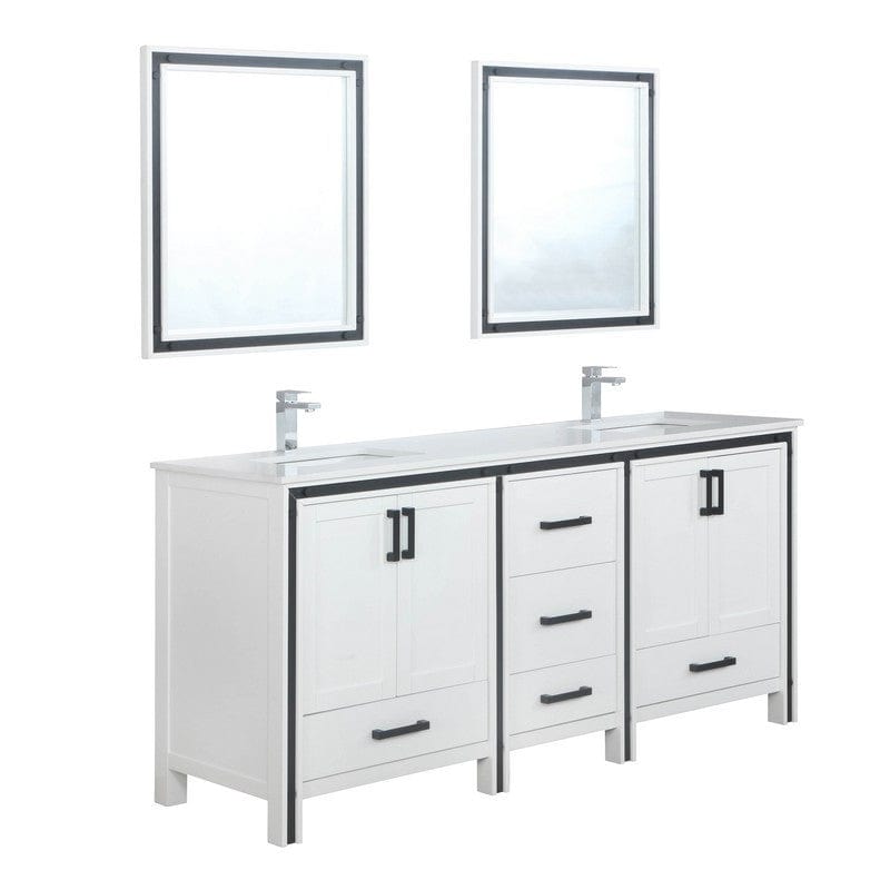 Ziva Transitional White 72" Double Vanity Set | LZV352272SAJSM30F