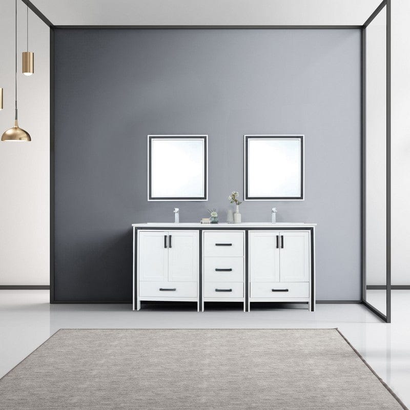 Ziva Transitional White 72" Double Vanity Set | LZV352272SAJSM30F