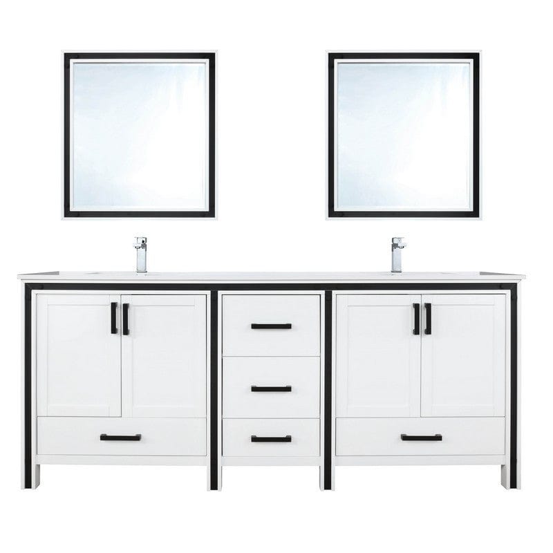 Ziva Transitional White 72" Double Vanity Set | LZV352272SAJSM30F