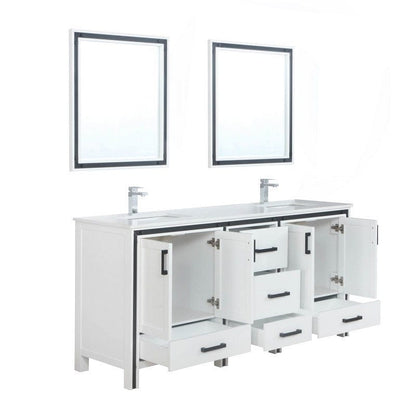 Ziva Transitional White 72" Double Vanity Set | LZV352272SAJSM30F