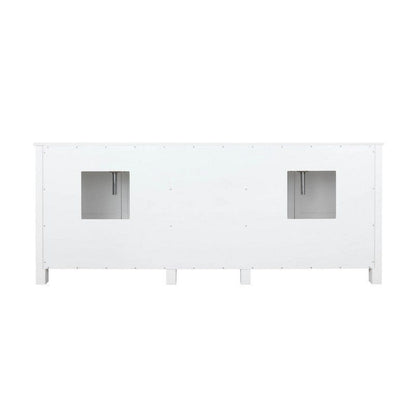 Ziva Transitional White 80" Double Vanity, Cultured Marble Top, White Square Sink and 30" Mirrors | LZV352280SAJSM30