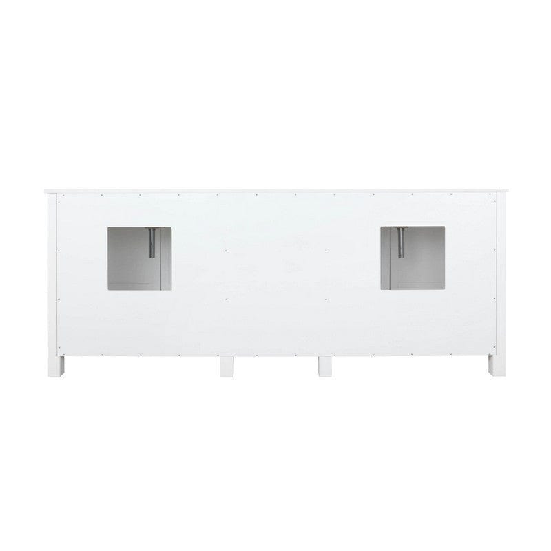 Ziva Transitional White 80" Double Vanity, Cultured Marble Top, White Square Sink and 30" Mirrors | LZV352280SAJSM30