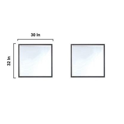 Ziva Transitional White 80" Double Vanity, no Top and 30" Mirrors | LZV352280SA00M30